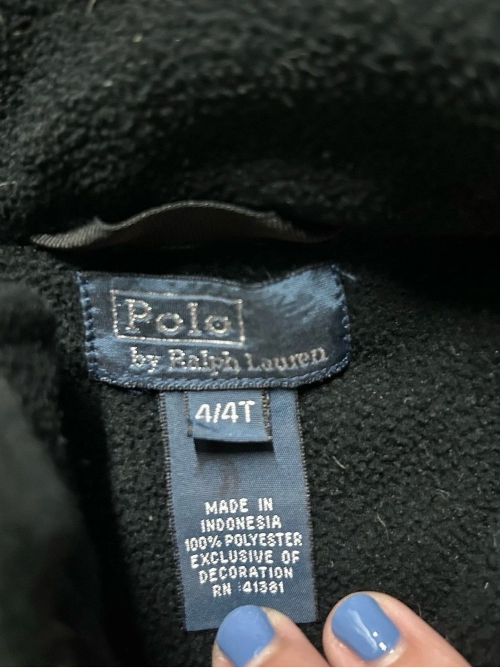 Ralph Lauren Polo Black Fleece Jacket with Red Pony - Picture 3 of 3